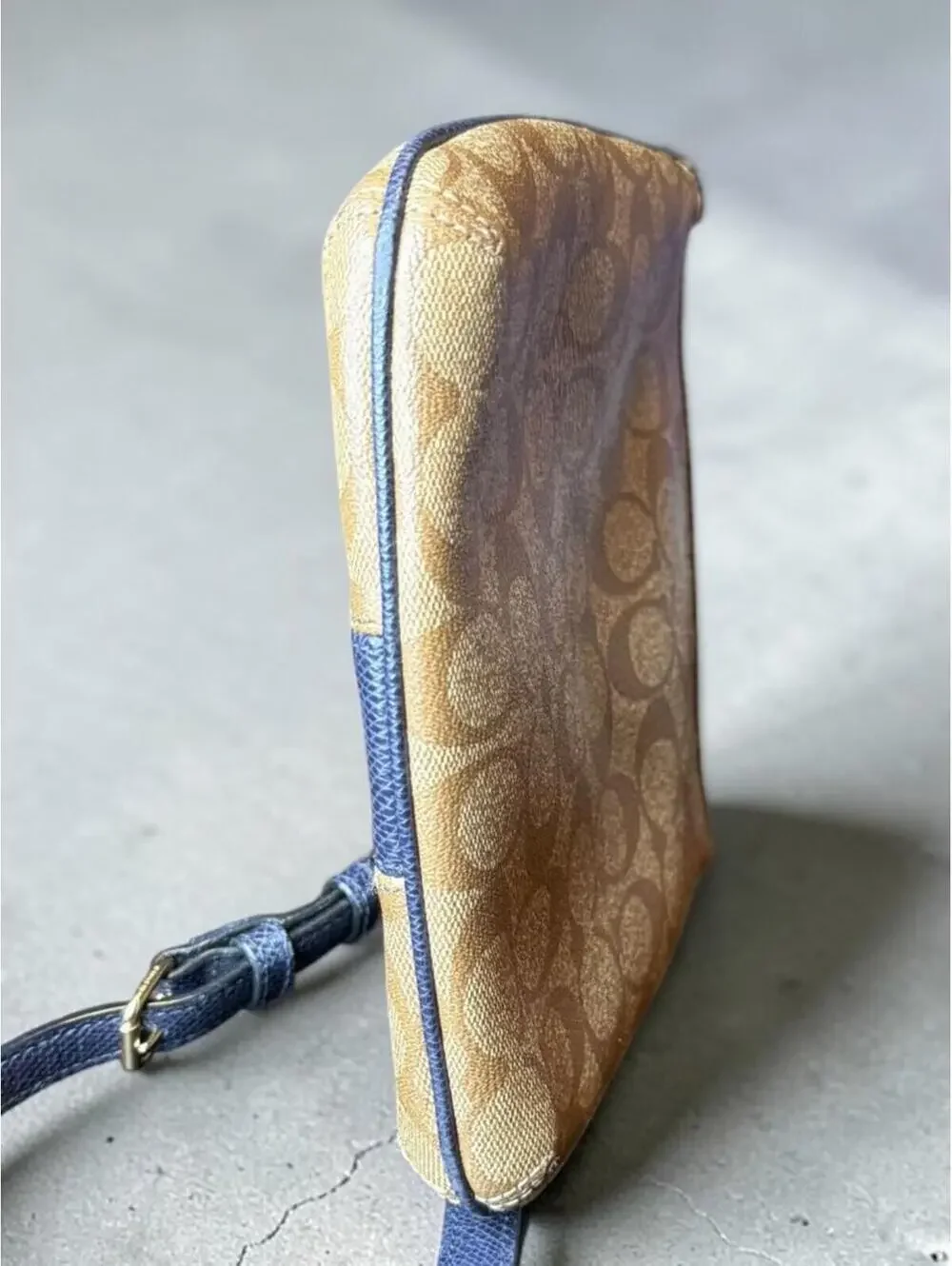 Coach Signature Crossbody Bag in Khaki/Blue